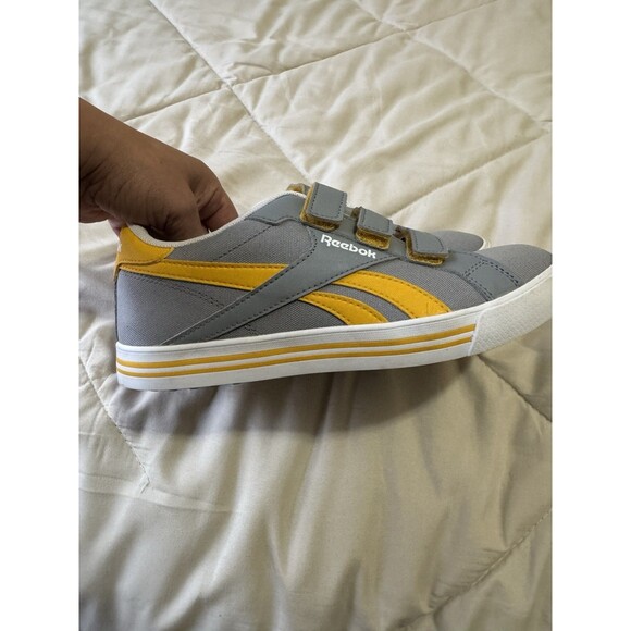 Unisex Reebok Strap Mustard/Gray/white Sneakers Size Young Men 5 - Picture 7 of 8